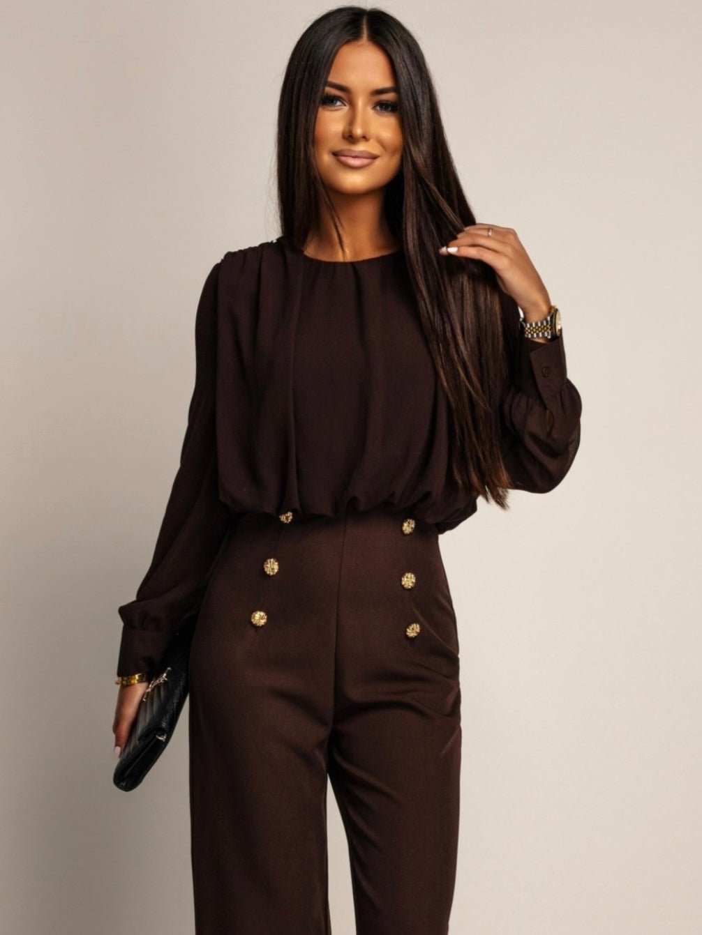 Pantalone Botton Brown - pantalone donna - DivaModaMilano