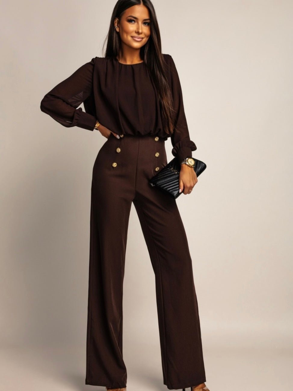 Pantalone Botton Brown - pantalone donna - DivaModaMilano