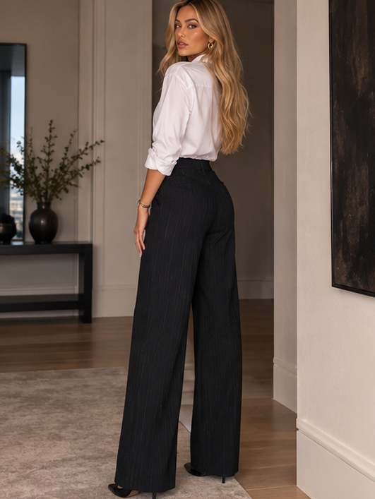 Pantalone Elodie Black da donna gessato - vista posteriore