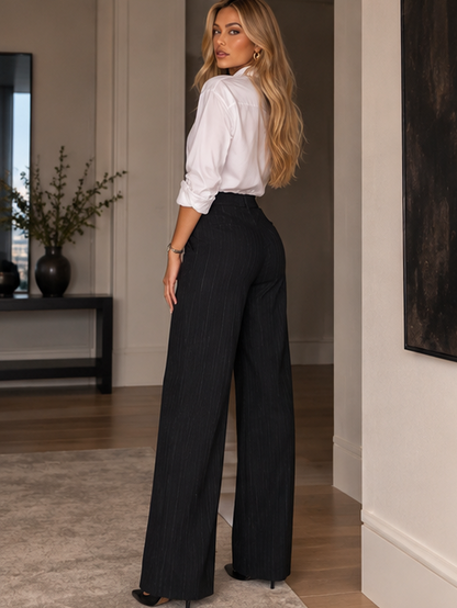 Pantalone Elodie Black da donna gessato - vista posteriore