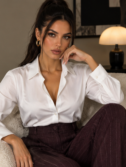 Pantalone Elodie Bordeaux da donna gessato - dettaglio vita alta