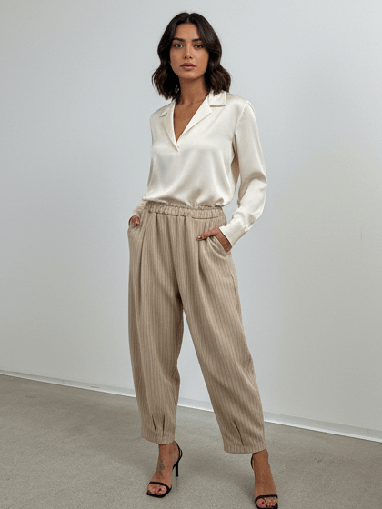 Pantalone Gess Beige - pantalone donna - DivaModaMilano