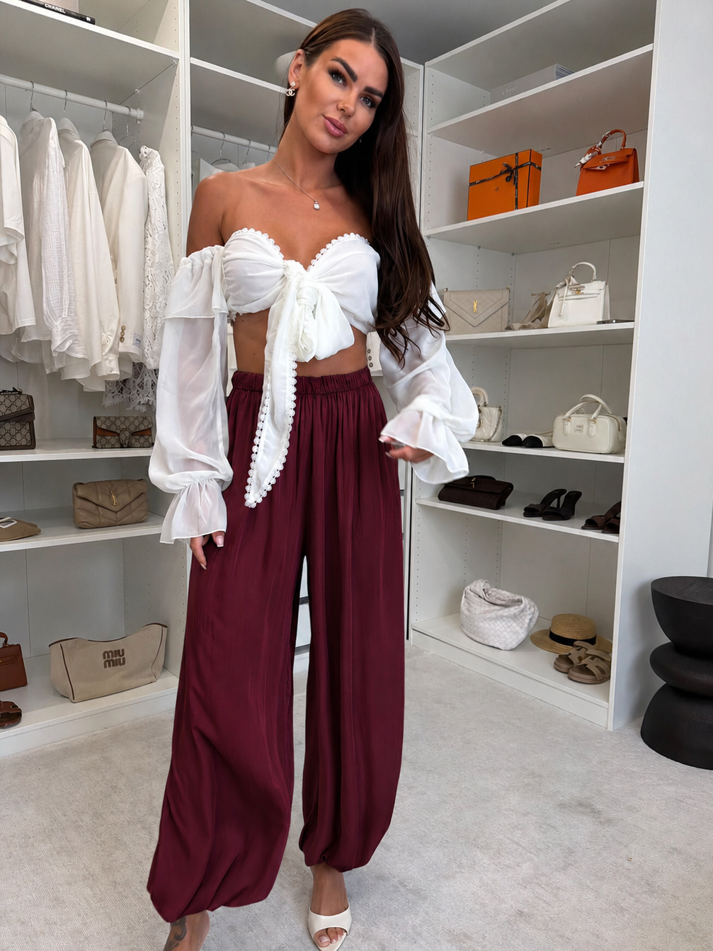 Pantalone Marzia Bordeaux