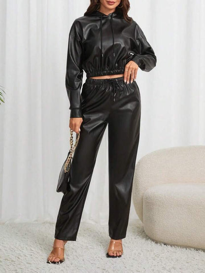 Pantalone Nero Ecopelle - pantalone donna - DivaModaMilano