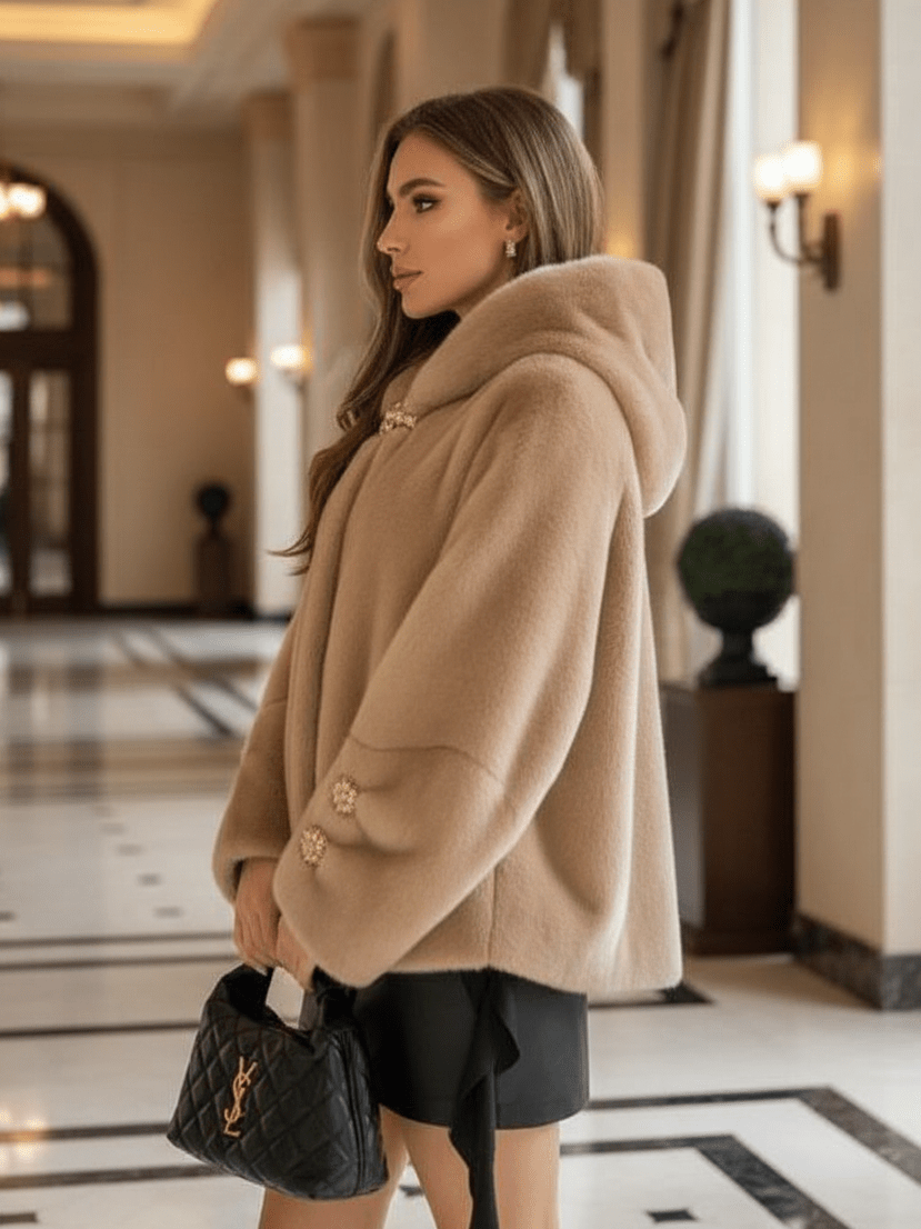 Pelliccia Soft Beige - cappotto donna - DivaModaMilano