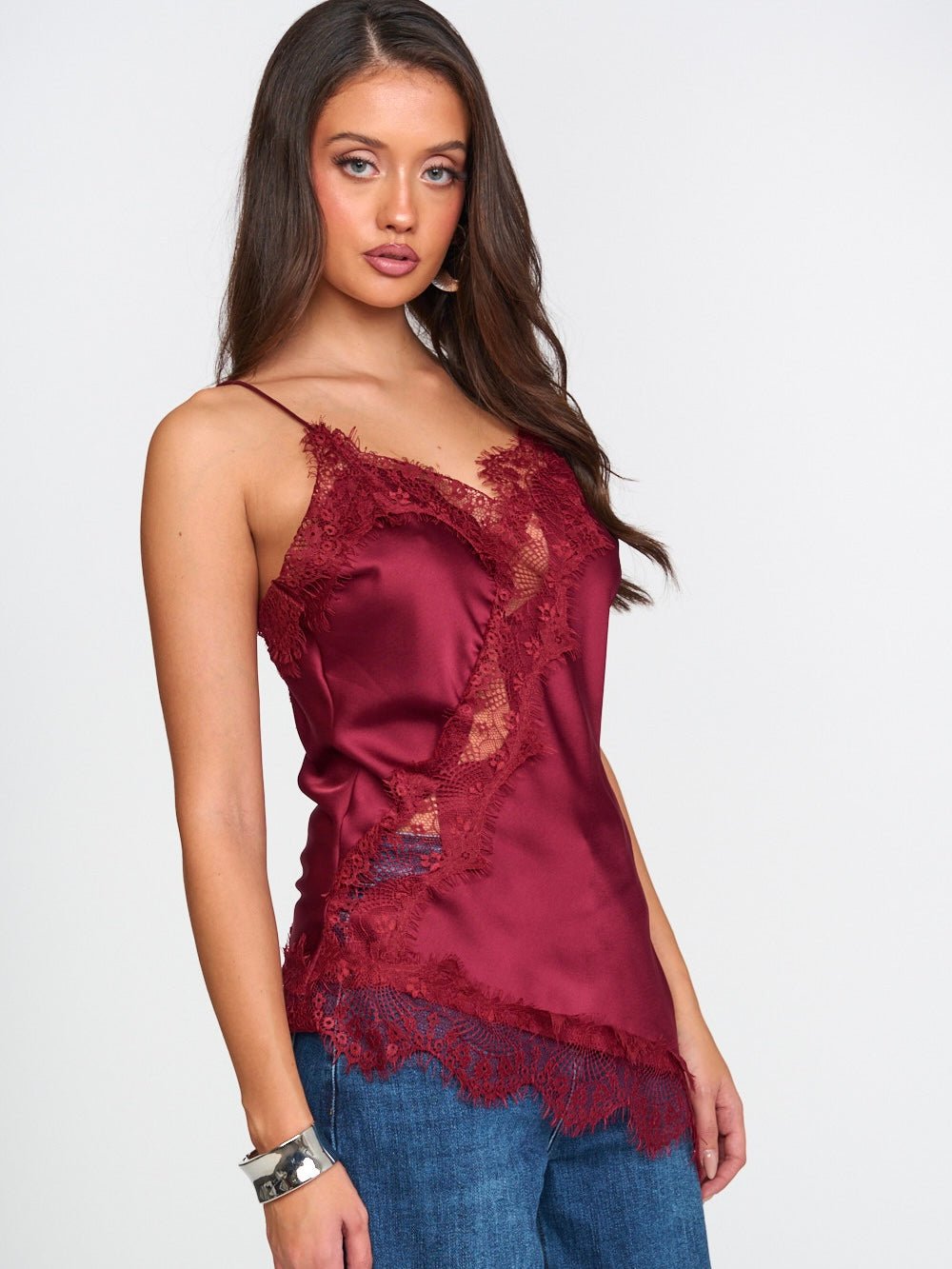 Top Satinato Wine - corpetto donna - DivaModaMilano