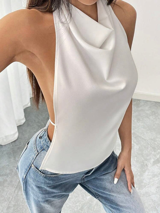 Top Volant White - corpetto donna - DivaModaMilano