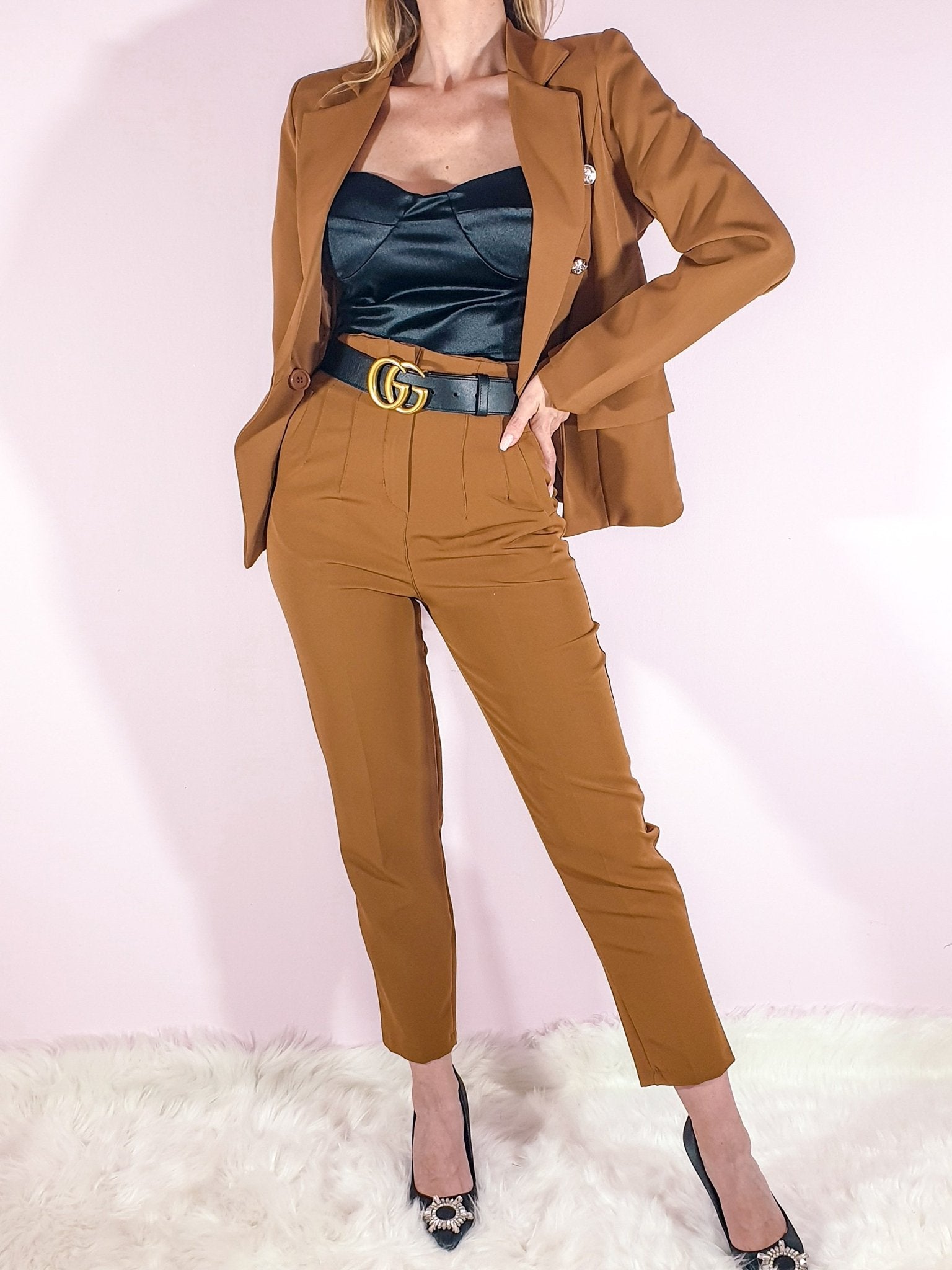 Pantalone Narciso Cammello - pantalone donna - DivaModaMilano