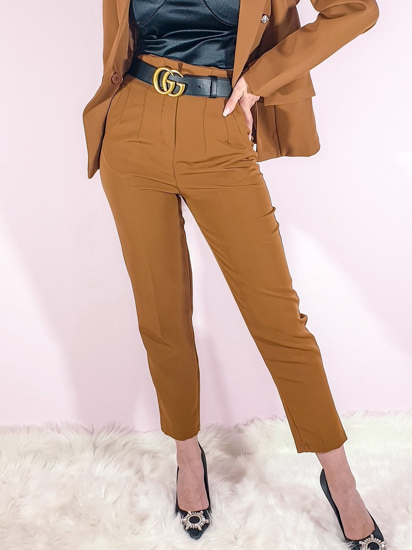 Pantalone Narciso Cammello - pantalone donna - DivaModaMilano