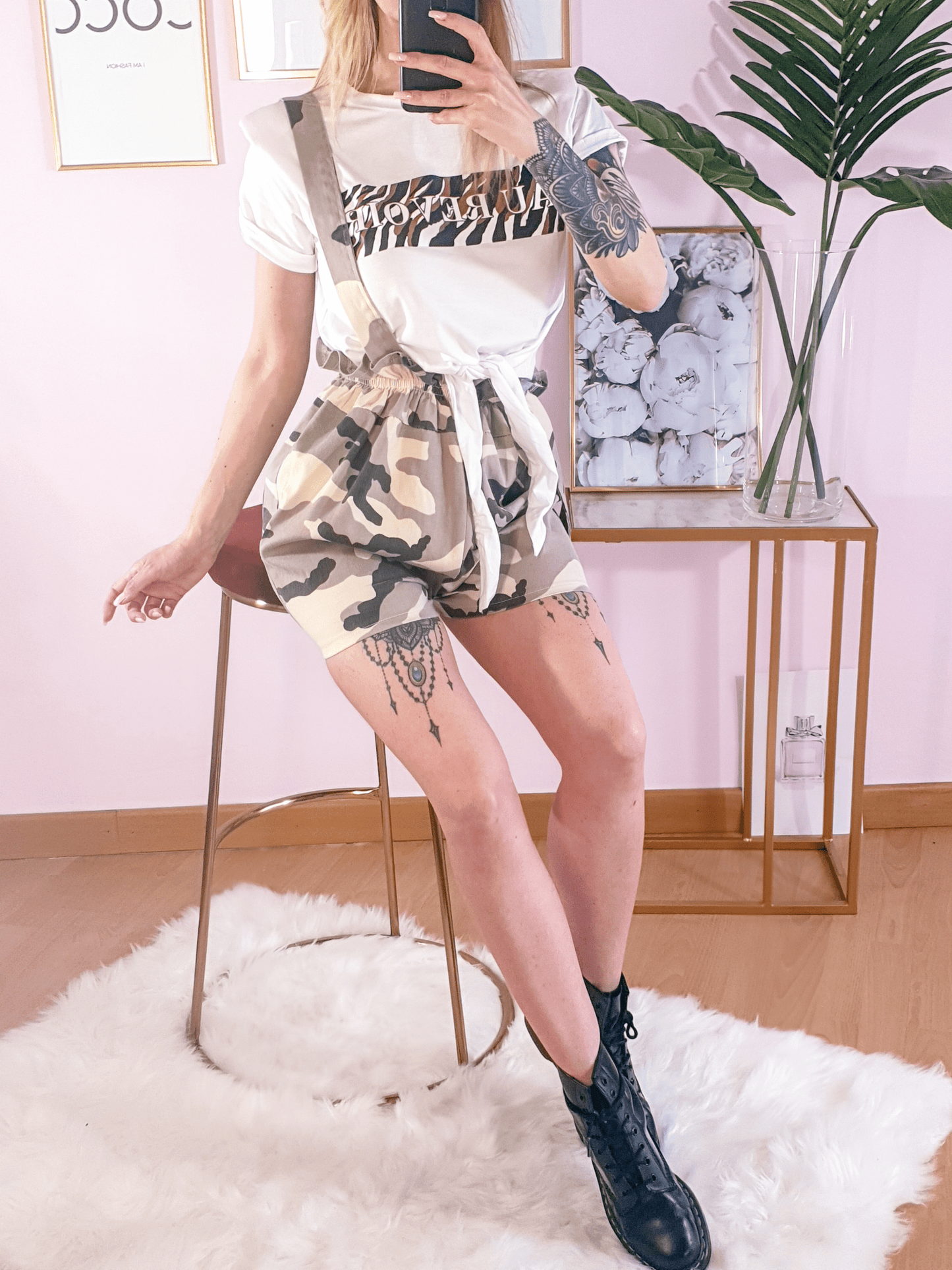 Salopette Shorts Military - tuta donna - DivaModaMilano